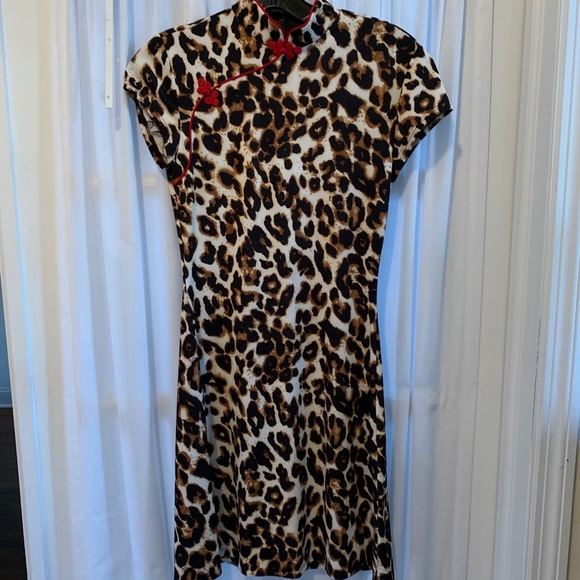 leopard print kimono dress